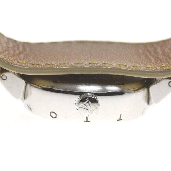 LOUIS VUITTON Tambour Q1212 Date beige Dial Quartz Ladies Watch_844149 - Picture 11 of 11